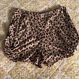 White Birch leopard print harem shorts